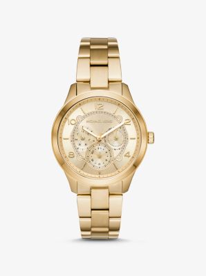 mk gold watch womens