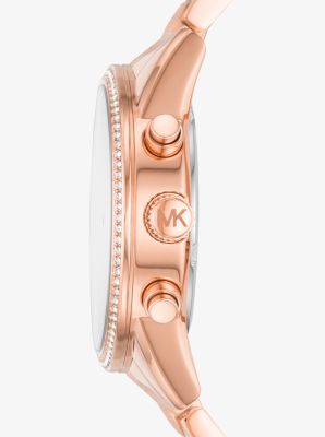 Ritz Pav Textured Rose Gold Tone Watch Michael Kors