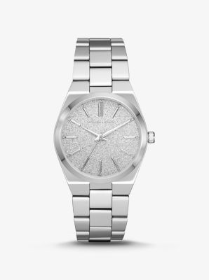 michael kors channing silver quartz watch