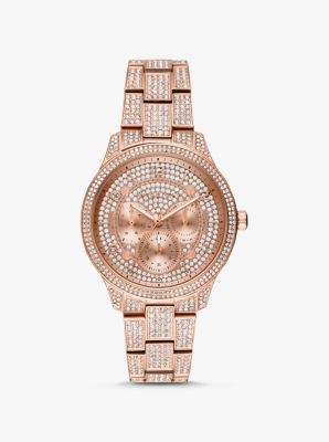 michael kors watch runway rose gold