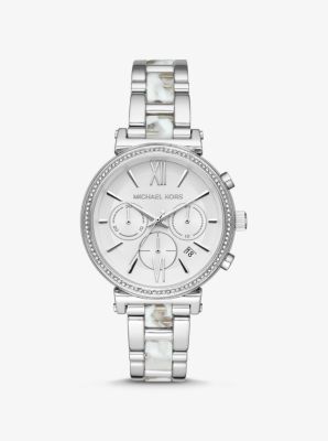 Sofie Pavé Silver-Tone and Acetate Watch | Michael Kors