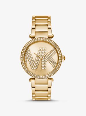 Pavé Gold-Tone Logo Watch image number 0