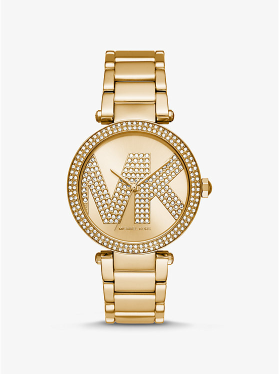 Pavé Gold-Tone Logo Watch image number 0