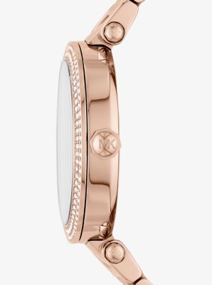 Oversized Pavé Logo Rose Gold-Tone Watch image number 1