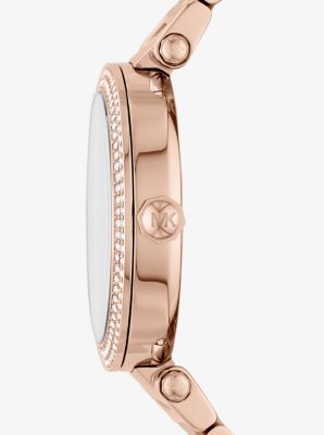 michael kors parker pave rose gold watch