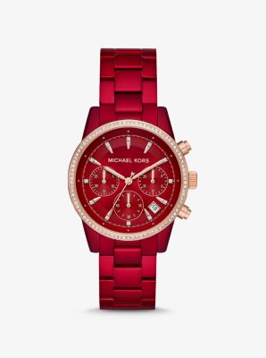Ritz Pavé Red-Coated Watch | Michael Kors