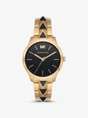 Runway Mercer Gold-Tone and Onyx Watch | Michael Kors