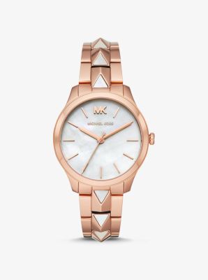 Runway Mercer Rose Gold-Tone and Pearl Watch | Michael Kors