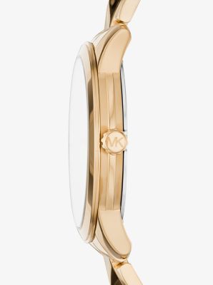 Petite Runway Mercer Pav&eacute; Gold-Tone and Onyx Watch