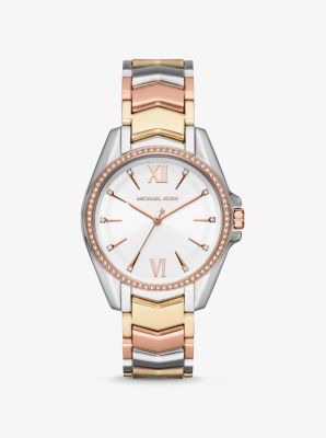 michael kors three tone watch