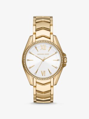 mk gold tone watch