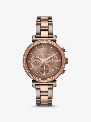 michael kors sofie pave rose gold watch