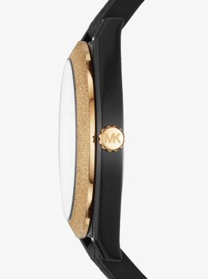 Channing Snake-Embossed Silicone and Gold-Tone Watch