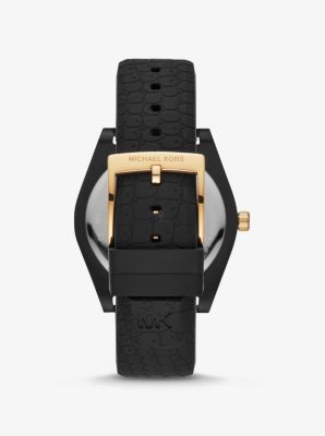 Channing Snake-Embossed Silicone and Gold-Tone Watch