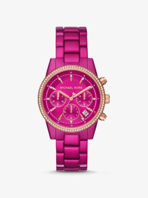 michael kors hot pink watch