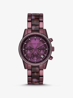 Michael kors 2025 purple watch women's