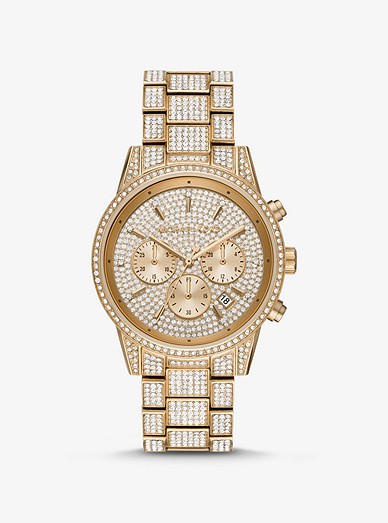 Ritz Pavé Gold-tone Watch | Michael Kors