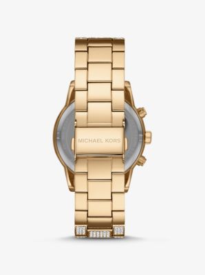 Michael kors ritz outlet pave gold tone watch