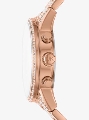 michael kors ritz pave gold tone watch