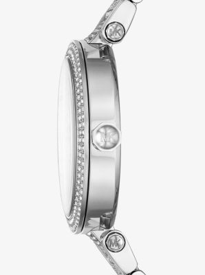 Oversized Parker Pavé Silver-Tone Watch