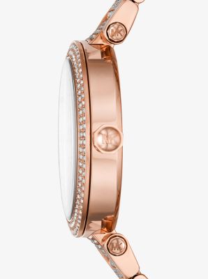 michael kors parker pave rose gold watch