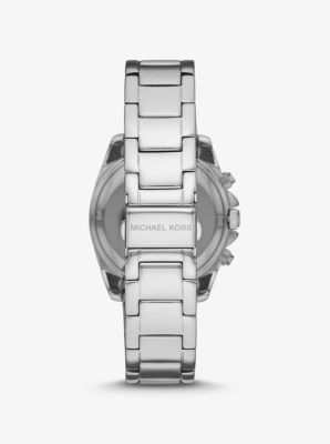 Oversized Blair Pavé Silver-Tone Watch in SILVER | Michael Kors