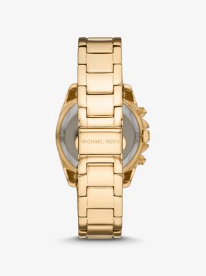 Oversized Blair Pavé Gold-Tone Watch in GOLD | Michael Kors