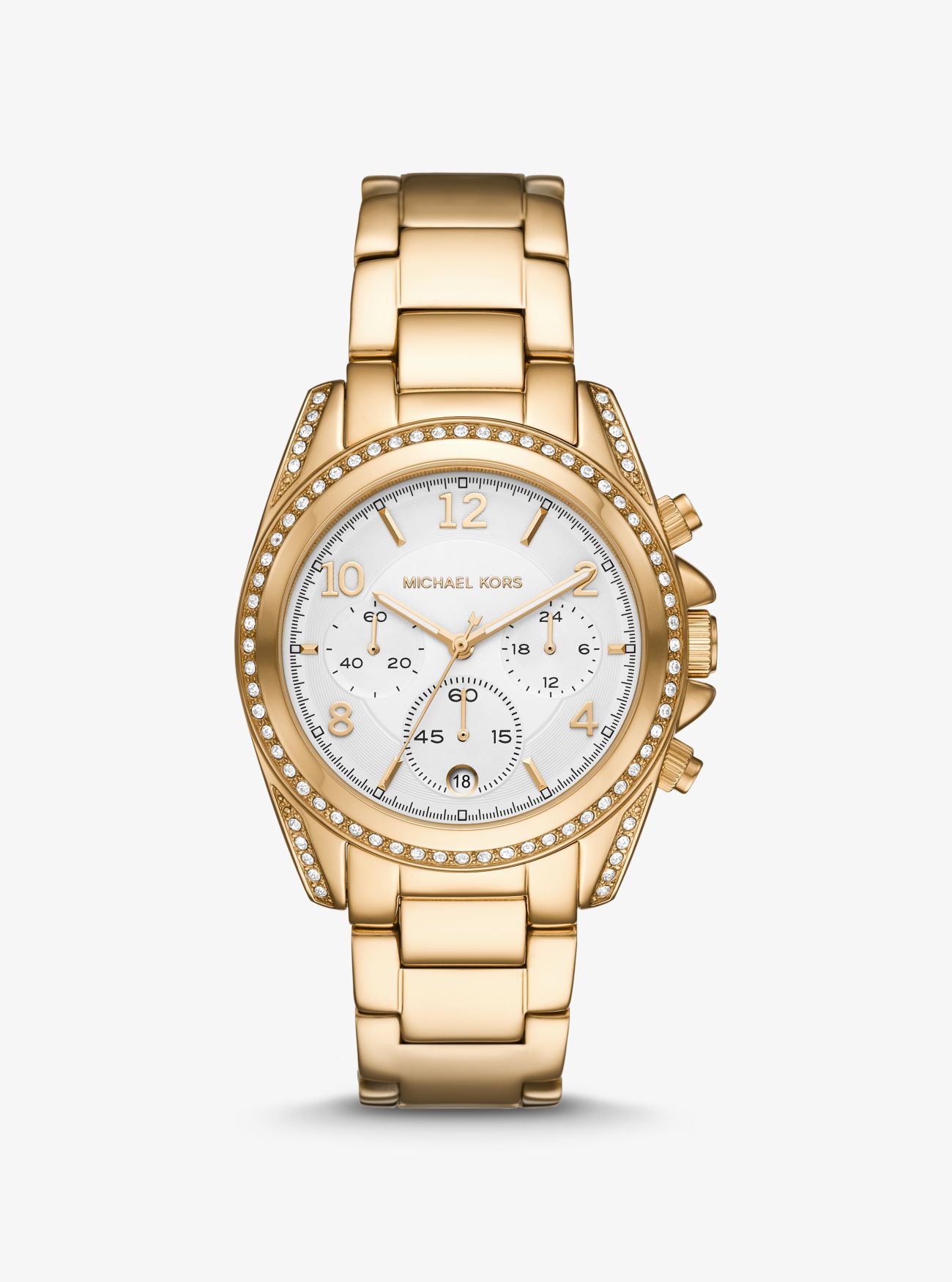 MK Oversized Blair Pavé Gold-Tone Watch - Gold - Michael Kors