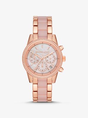 Ritz Rose Gold-tone And Acetate Watch 