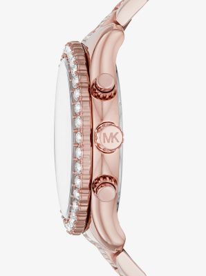 michael kors pave rose gold watch