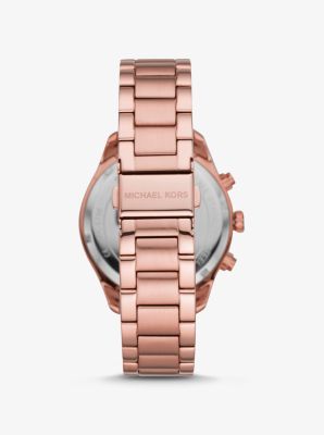 Montre Layton ton or rose pale surdimensionnee Michael Kors