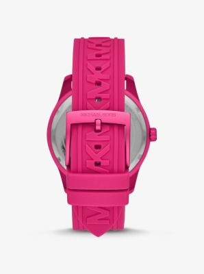 Oversized Maddye Pink-Tone and Silicone Watch