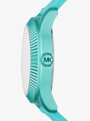 Oversized Maddye Aqua-Tone and Silicone Watch | Michael Kors