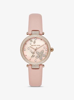 Parker Pavé Rose Gold-Tone and Leather Watch image number 0