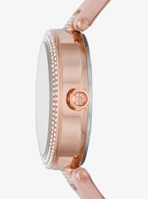 Parker Pavé Rose Gold-Tone and Leather Watch image number 1