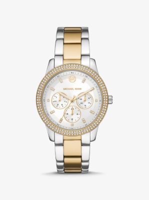 Oversized Tibby Pavé Two-Tone Watch | Michael Kors