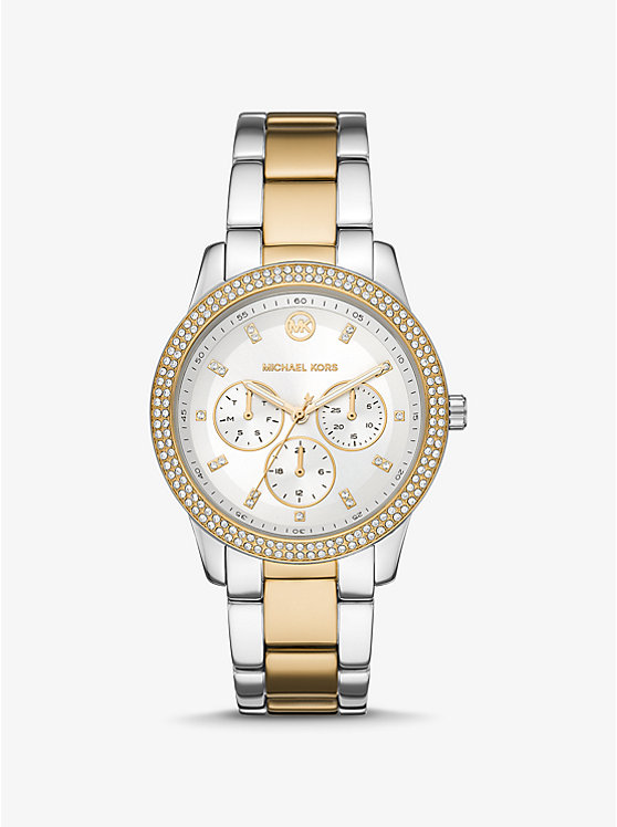Oversized Tibby Pavé Two-Tone Watch image number 0