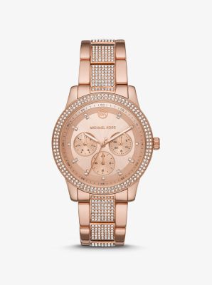 Oversized Tibby Pavé Rose Gold-Tone Watch