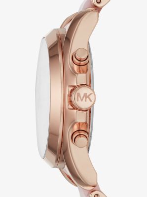 Oversized Bradshaw Rose Gold-Tone and Acetate Watch