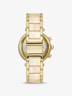 Oversized Parker Gold-Tone and Acetate Watch