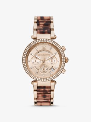 Oversized Parker Rose Gold-Tone Acetate Watch