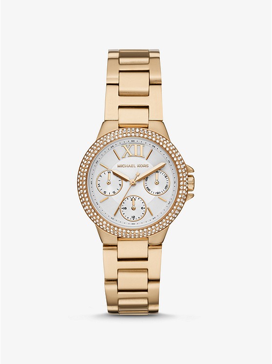 michaelkors.co.uk | Mini Camille Pave Gold-tone Watch
