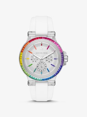 Dylan Rainbow Pavé And Silicone Watch 
