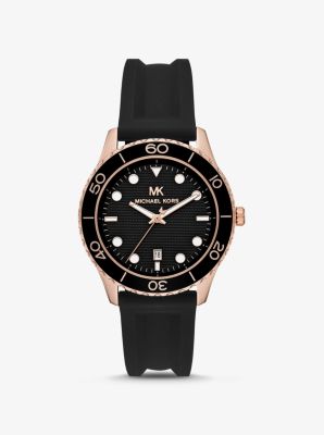 black and gold michael kors watch