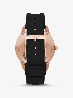 Oversized Runway Dive Rose Gold-Tone and Silicone Watch | Michael Kors