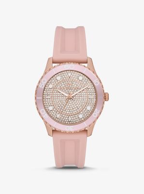 michael kors rose gold and pink watch