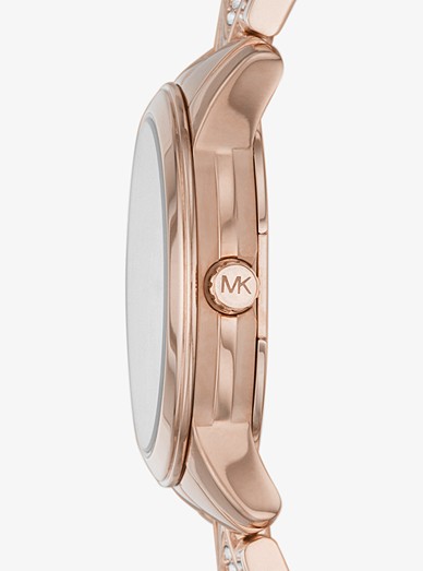 Petite Mercer Pavé Gold-tone And Mother-of-pearl Watch | Michael Kors