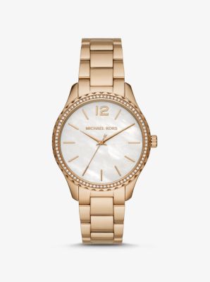 mk gold tone watch