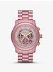 Limited Edition Oversized Runway Pavé Pink-Tone Aluminum Watch image number 0