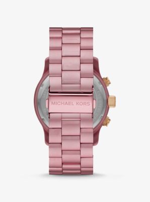 Montre Runway surdimensionnée  à édition limitée en aluminium rose à pavé image number 2